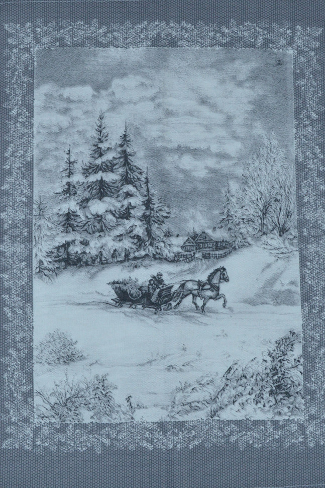 Полотенце рогожка Сочельник (сани)